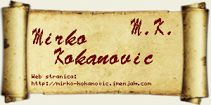 Mirko Kokanović vizit kartica